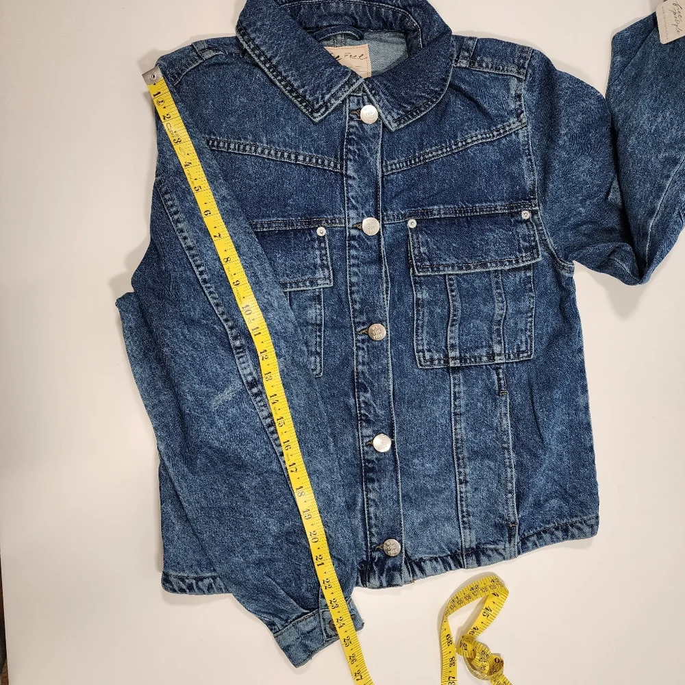 NWT‎ Free People We The Free Women's Jade Denim Jacket in High Dive Size M - Picture 6 of 16